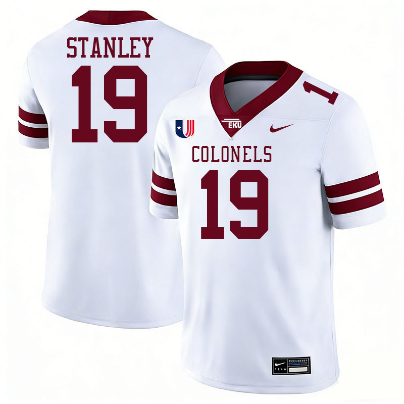 Eastern Kentucky Colonels #19 Dequan Stanley College Football Jerseys,Uniforms Stitched-White